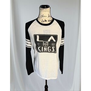 Levelwear X NHL Women’s Size Large White Black Long Sleeve LA Kings Shirt Top